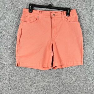 Gloria Vanderbilt Women’s Amanda Shorts Sz 8,12 & 16 Peach Tapered Leg 6” Inseam